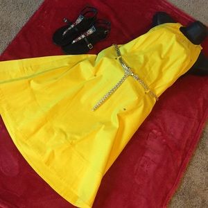 Calvin Klein Yellow Halter Dress